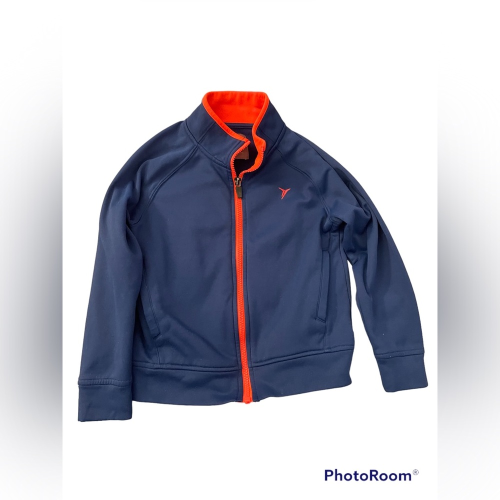 Old Navy Boys Navy Blue Zippered Jacket with Orange Trim| Size: 5